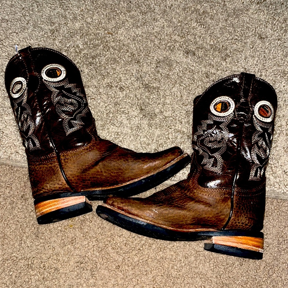 Little boys brown cowboy boots
